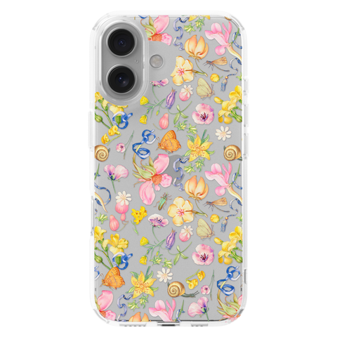 Pastel Garden Party Phone Case For iPhone 17 16 15 14 13 7 8 SE Galaxy S26 S25 shown on iPhone 16