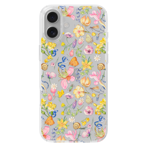 Pastel Garden Party Phone Case For iPhone 17 16 15 14 13 7 8 SE Galaxy S26 S25 shown on iPhone 16 Plus