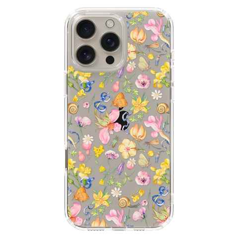Pastel Garden Party Phone Case For iPhone 17 16 15 14 13 7 8 SE Galaxy S26 S25 shown on iPhone 16 Pro