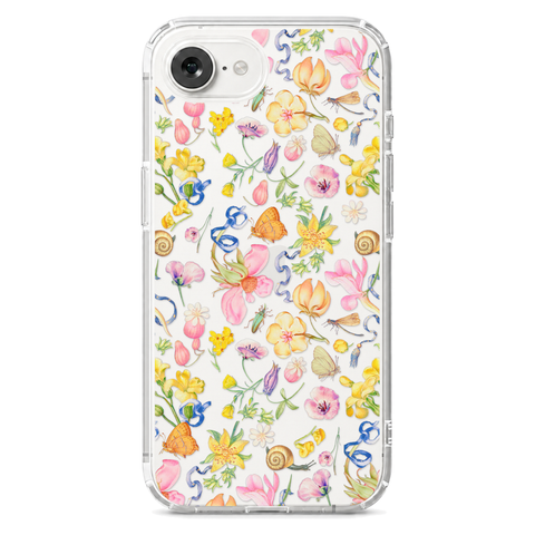 Pastel Garden Party Phone Case For iPhone 17 16 15 14 13 7 8 SE Galaxy S26 S25 shown on iPhone 17e