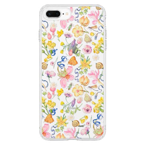 Pastel Garden Party Phone Case For iPhone 17 16 15 14 13 7 8 SE Galaxy S26 S25 shown on iPhone 7 Plus/8 Plus