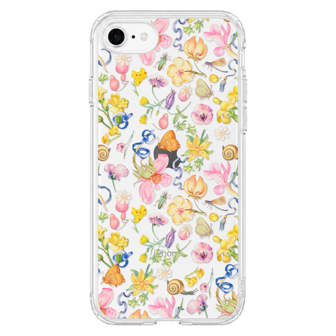 Pastel Garden Party Phone Case For iPhone 17 16 15 14 13 7 8 SE Galaxy S26 S25 shown on iPhone SE [2020/2022]