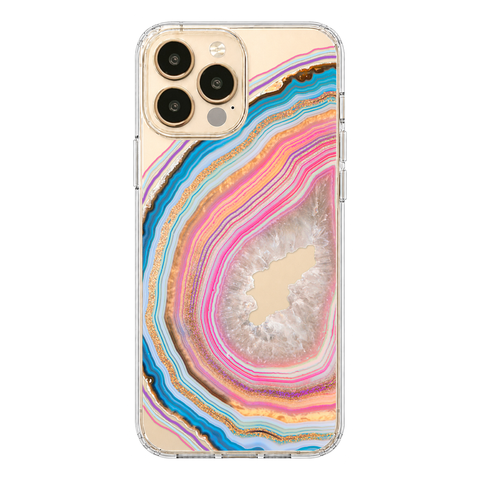 Pastel Geode Clear Phone Case shown on iPhone 13 Pro Max
