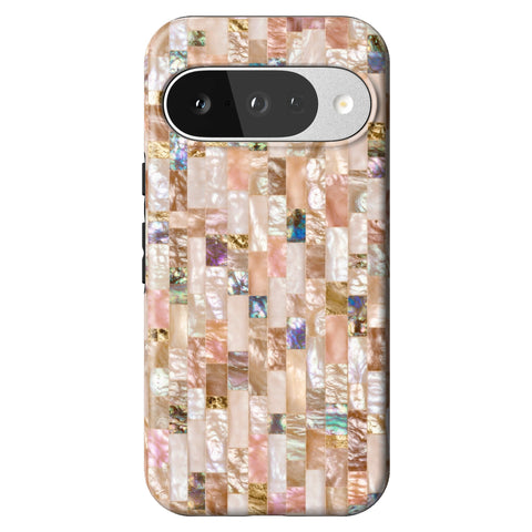 Rose Gold Abalone Shell Print Tough Phone Case for Pixel 10