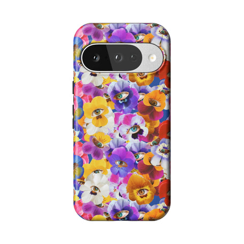 Pansy Eye Floral Tough Phone Case for Pixel 10
