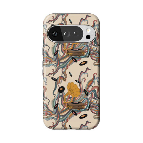 Art Nouveau Vinyl Record Player Tough Phone Case for Pixel 10 Pro