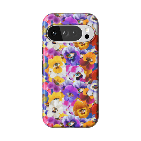 Pansy Eye Floral Tough Phone Case for Pixel 10 Pro