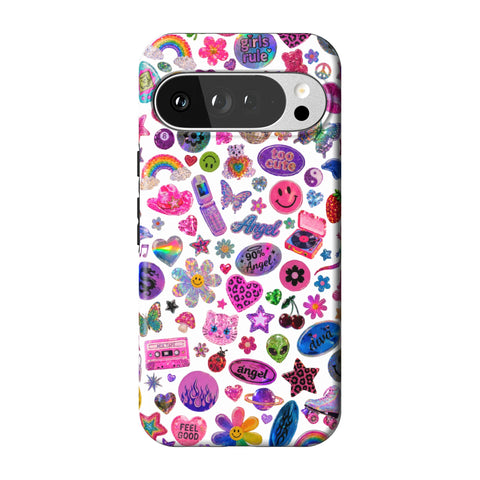 White Y2K Stickers Print Tough Phone Case for Pixel 10 Pro XL