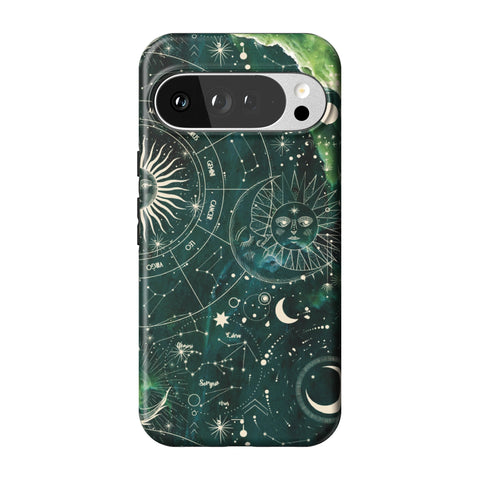 Green Marble Zodiac Tough Phone Case for Pixel 10 Pro XL