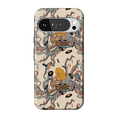 Art Nouveau Vinyl Record Player Tough Phone Case for Pixel 10 Pro XL