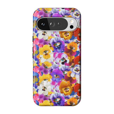 Pansy Eye Floral Tough Phone Case for Pixel 10 Pro XL