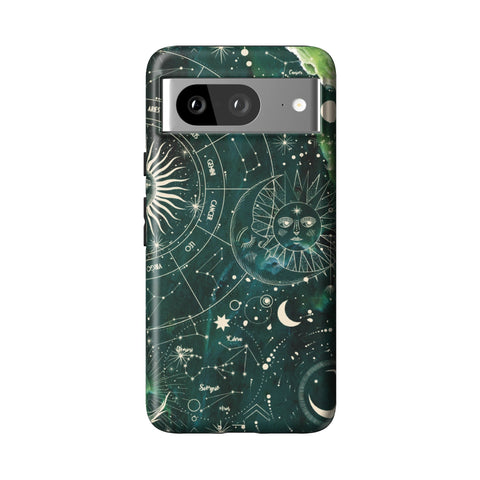 Green Marble Zodiac Tough Phone Case for Pixel 8