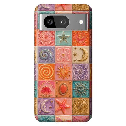 Nautical Whimsy Tiles Tough Phone Case for Pixel 8
