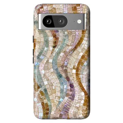 Seashell Mosaic Print Tough Phone Case for Pixel 8