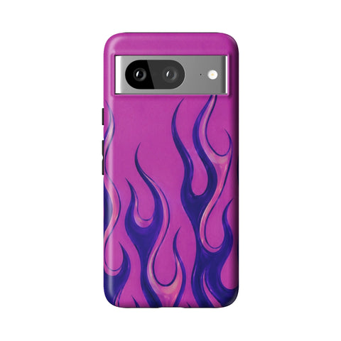 Purple Flames Y2K Tough Phone Case for Pixel 8