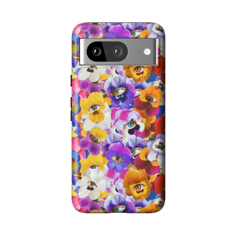 Pansy Eye Floral Tough Phone Case for Pixel 8