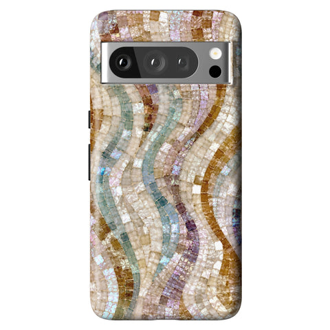 Seashell Mosaic Print Tough Phone Case for Pixel 8 Pro
