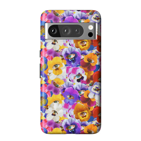 Pansy Eye Floral Tough Phone Case for Pixel 8 Pro