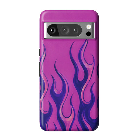 Purple Flames Y2K Tough Phone Case for Pixel 8 Pro