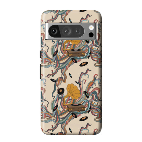 Art Nouveau Vinyl Record Player Tough Phone Case for Pixel 8 Pro