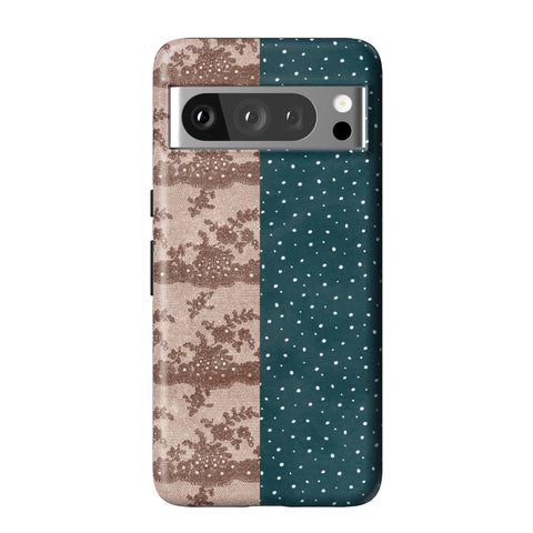 Lace & Tiny Dots Split Tough Phone Case for Pixel 8 Pro