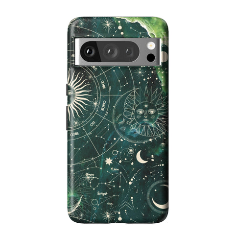Green Marble Zodiac Tough Phone Case for Pixel 8 Pro