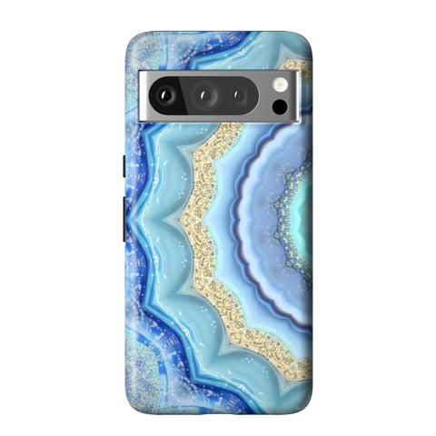 Blue Boho Tie Dye Tough Phone Case for Pixel 8 Pro