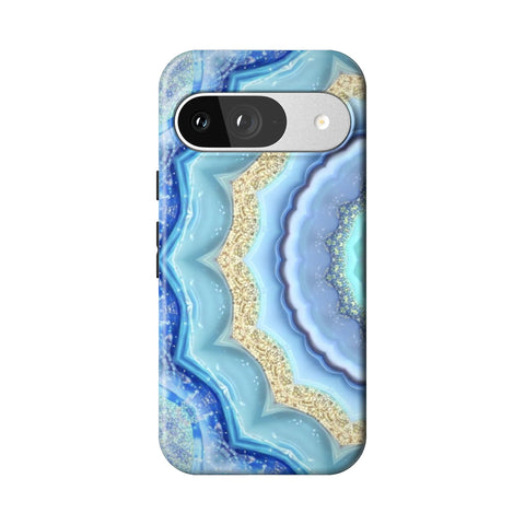 Blue Boho Tie Dye Tough Phone Case for Pixel 9