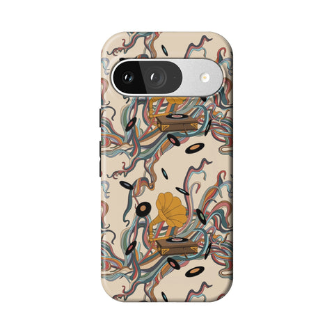 Art Nouveau Vinyl Record Player Tough Phone Case for Pixel 9