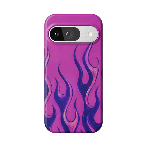 Purple Flames Y2K Tough Phone Case for Pixel 9