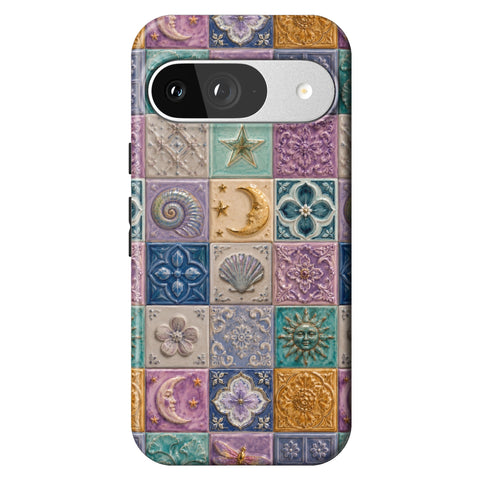 Mermaid Whimsy Tiles Tough Phone Case for Pixel 9
