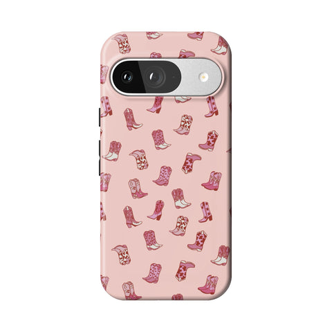 Pink Cowgirl Boots Tough Phone Case for Pixel 9