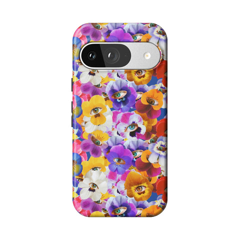 Pansy Eye Floral Tough Phone Case for Pixel 9
