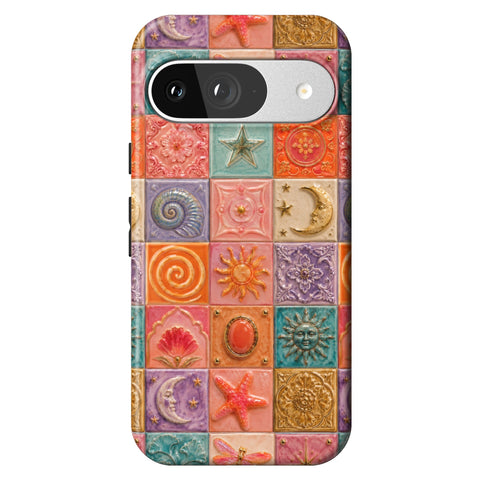 Nautical Whimsy Tiles Tough Phone Case for Pixel 9