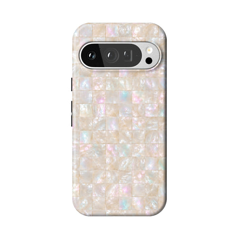 Opal Mother of Pearl Tile Print Tough Phone Case for Pixel 9 Pro