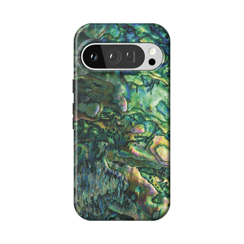 Green Abalone Shell Tough Phone Case for Pixel 9 Pro