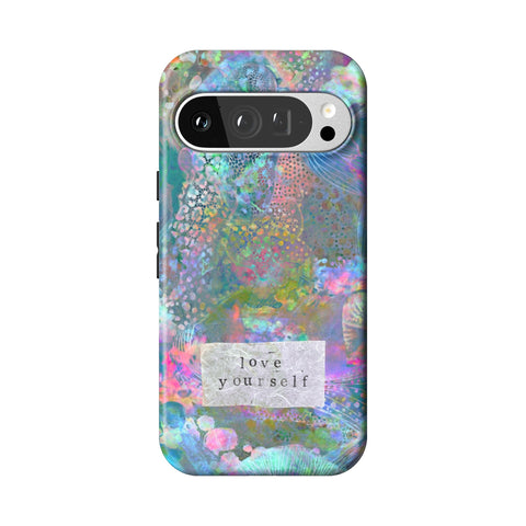 Love Yourself Pastel Abstract Art Tough Phone Case for Pixel 9 Pro