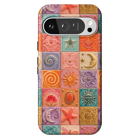 Nautical Whimsy Tiles Tough Phone Case for Pixel 9 Pro