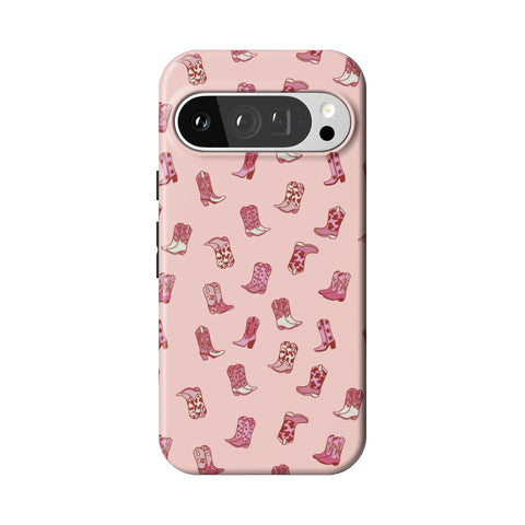 Pink Cowgirl Boots Tough Phone Case for Pixel 9 Pro