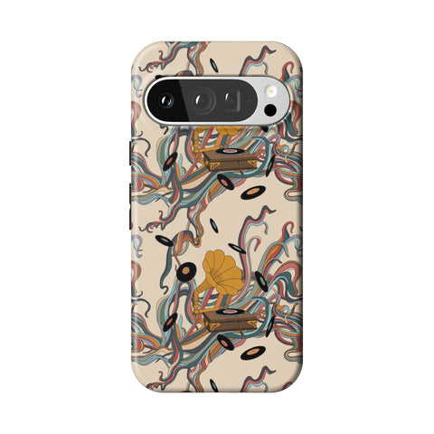 Art Nouveau Vinyl Record Player Tough Phone Case for Pixel 9 Pro