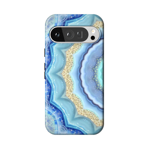 Blue Boho Tie Dye Tough Phone Case for Pixel 9 Pro