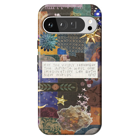Whimsy Quote Collage Tough Phone Case for Pixel 9 Pro XL