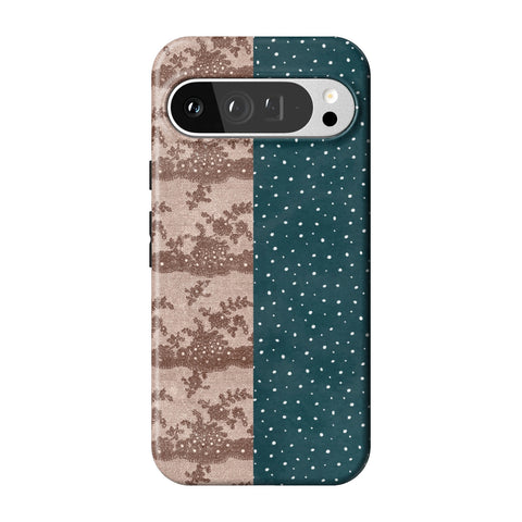 Lace & Tiny Dots Split Tough Phone Case for Pixel 9 Pro XL