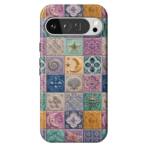 Mermaid Whimsy Tiles Tough Phone Case for Pixel 9 Pro XL
