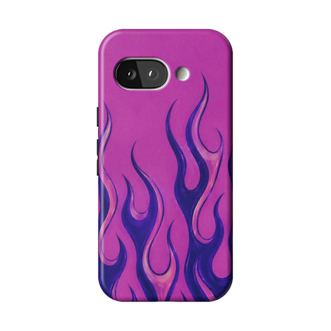 Purple Flames Y2K Tough Phone Case for Pixel 9a