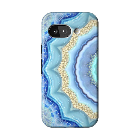 Blue Boho Tie Dye Tough Phone Case for Pixel 9a