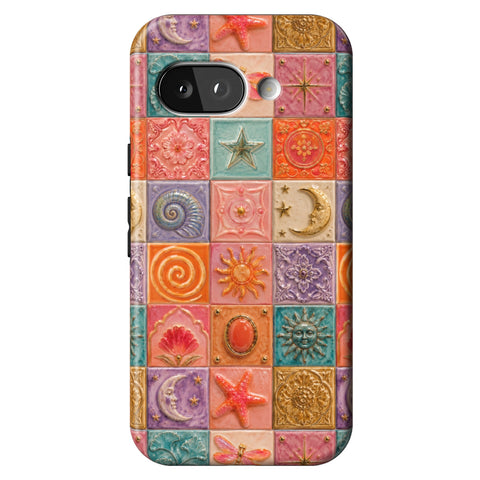 Nautical Whimsy Tiles Tough Phone Case for Pixel 9a