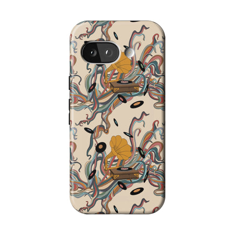 Art Nouveau Vinyl Record Player Tough Phone Case for Pixel 9a