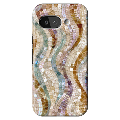 Seashell Mosaic Print Tough Phone Case for Pixel 9a