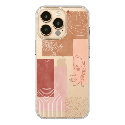 Rose Abstract Collage Clear Phone Case shown on iPhone 13 Pro